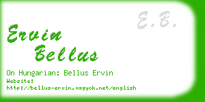 ervin bellus business card